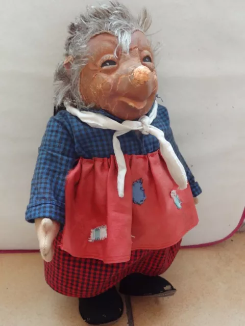 Ancienne grande poupée hérisson Micki femme Mecki Germany STEIFF années 50