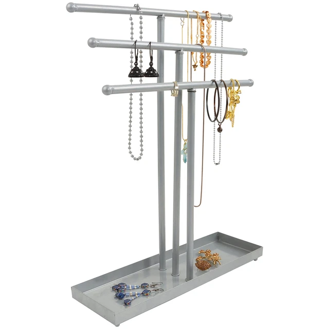 Portagioie Rotante Con 23 Ganci - Espositore Per Collane E Orecchini, Organizer Gioielli 20,5x35cm - Foto 12