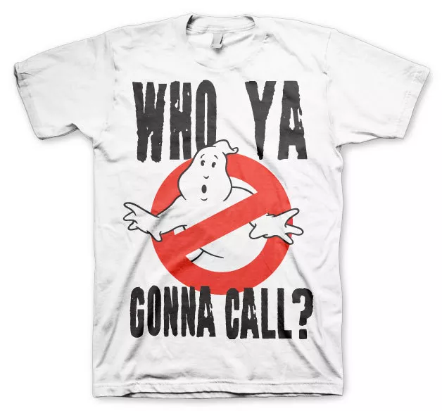 Ghostbusters Who Ya Gonna Call ? Geisterjäger 80s Männer Men T-Shirt Weiss White