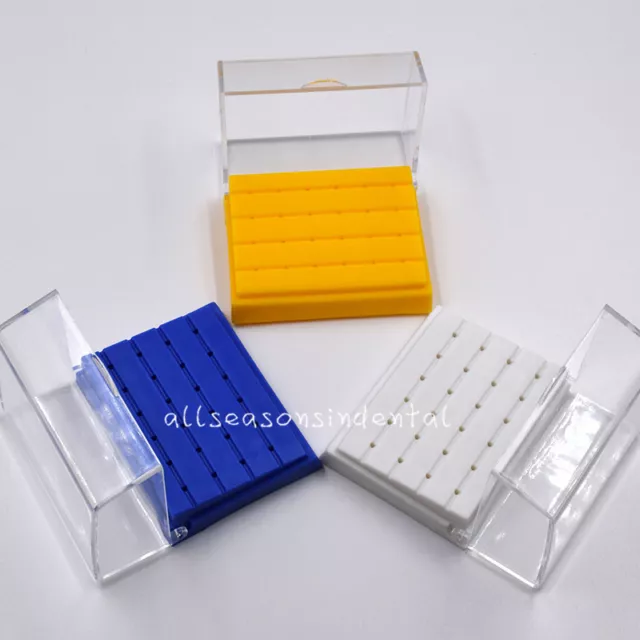 24 Holes Dental Burs Drill Holder Stand Block Disinfection Case Plastic Choose