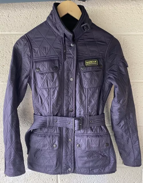 Women's Barbour International Purple Polarquilt Quilted Jacket UK SIZE 6