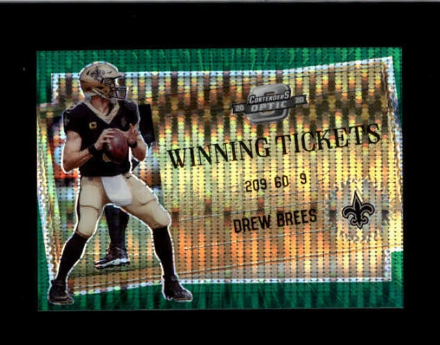 Drew Brees 2020 Contenders Optic #Wt6 Winning Tickets Green Pulsar #05/27 Bd1047