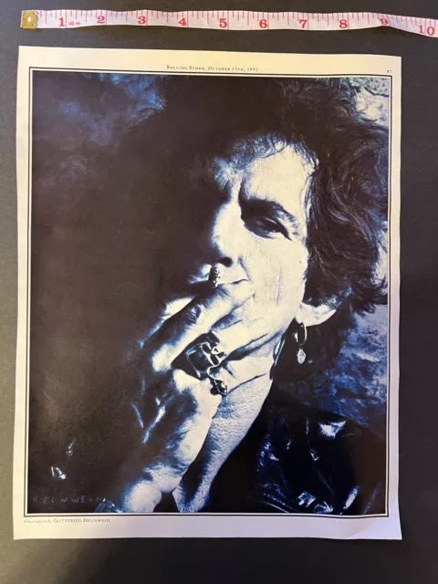 Keith Richards-  The Rolling Stones 9" X 12" Full Page Vintage Portrait- Artwork