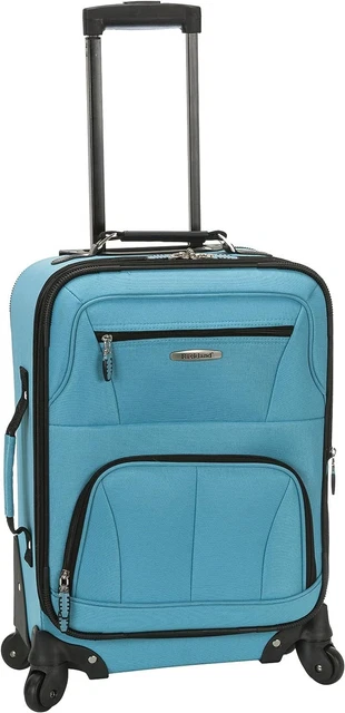 Rockland Pasadena Softside Spinner Wheel Luggage, Carry-On 20-Inch, Turquoise