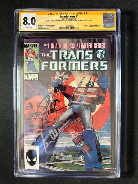Transformers #1 CGC SS 8.0 Signed By Peter Cullen - Frank Welker & Sienkiewicz