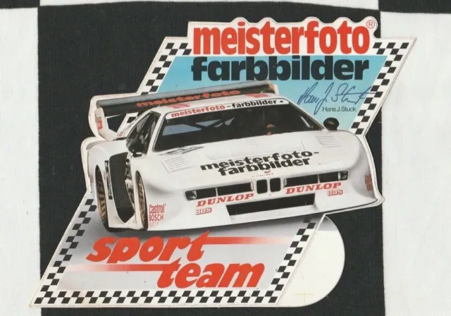 Meisterfoto Schnitzer Bmw M1 Turbo Drm 1981 Hans Stuck Original Period Sticker
