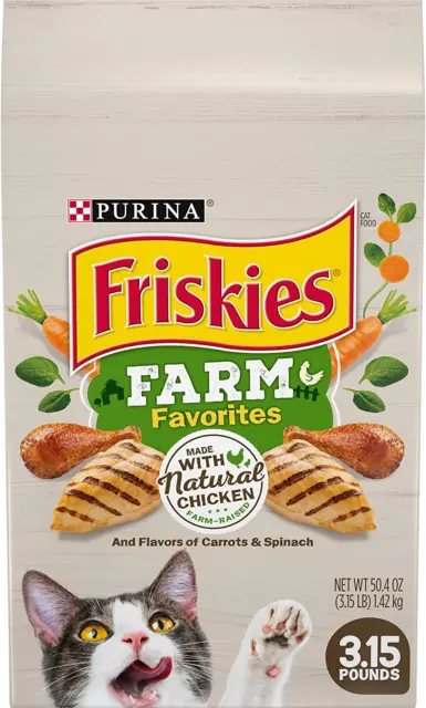 Purina Friskies Dry Cat Food, Farm Favorites with Chicken - (4) 3.15 Lb. Bags