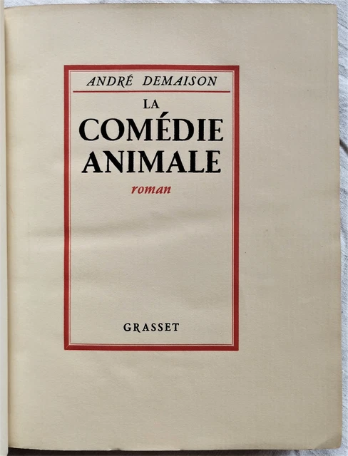 LIVRE ANCIEN LA comédie animale André Demaison librairie Delagrave 1951 book EUR 69,99 - FR