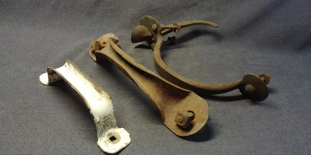 3 Large Antique Barn Door Gate Pull Handle Hardware Thumb Latch Industrial 10"