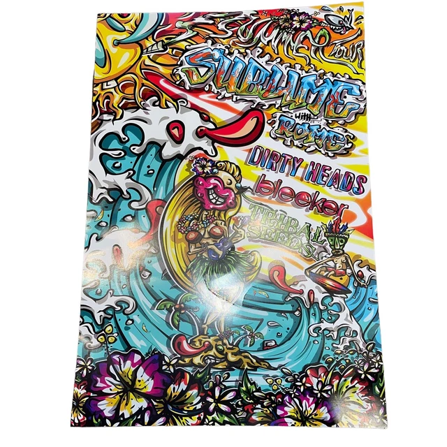 SUBLIME WITH ROME DIRTY HEADS BLEEKER TRIBAL SEEDS WALL POSTER RARE 18”x12” SUBLIME WITH ROME DIRTY HEADS BLEEKER TRIBAL SEEDS WALL POSTER RARE 18”x12”