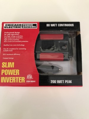 Cen-Tech 80 Watt Continuous/200 Watt Peak Slim Power Inverter