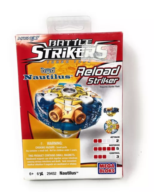 Battle Strikers Turbo Tops Nautilus 29452 Magnext Mega Bloks Series 1 NEW SEALED