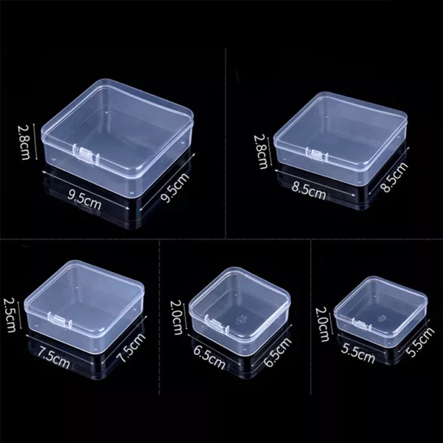 Mini Square Clear Plastic Small Box Jewelry Storage Container Beads Case Box