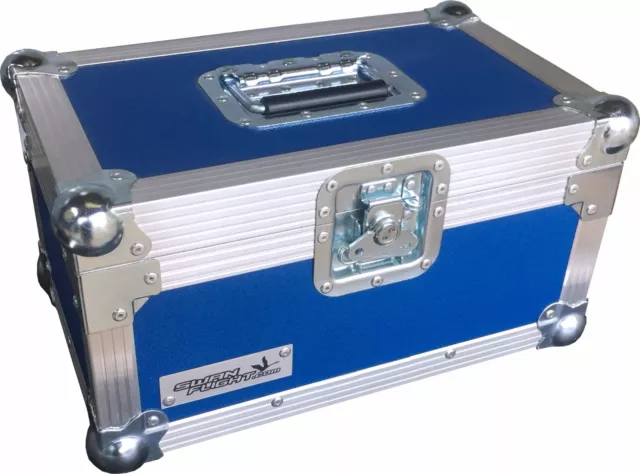 7" Single 200 Swan Flight Case Vinyl Record Box (Blue Rigid PVC)