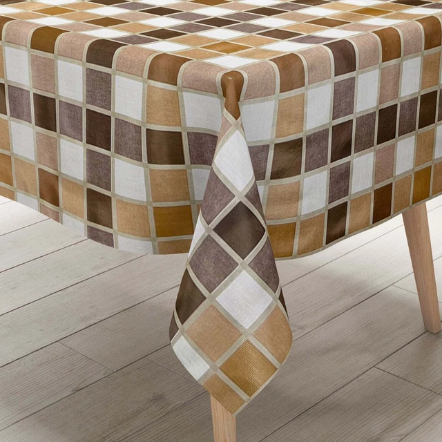Nappe Toile Cirée Carreaux Ciment Gris - 180x180 Cm - Carré - Neuf Avec étiquettes