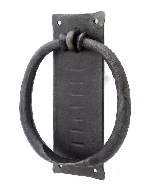 Hand Forged Door Knocker Black Wrought Iron Blacksmith Rustic Antique Hardware