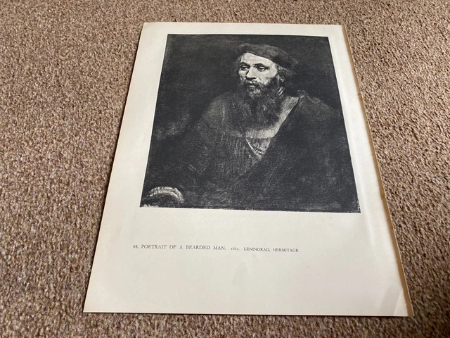 1944 REMBRANDT PLATE/PRINT 13X10 Portrait Of A Bearded Man £10.99 ...