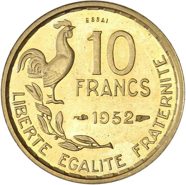 Superbe Essai Piefort 10 Francs 1952 Certifie Sp65 Fdc  *** Rare ***
