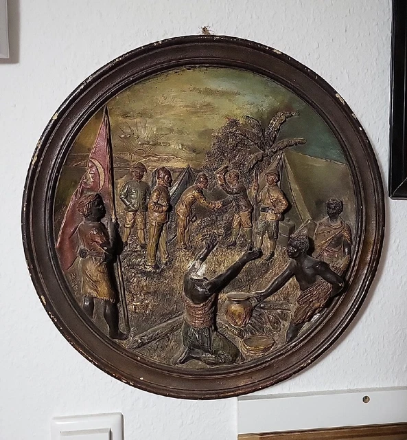 Alter Wandteller Relief Osmanisches Reich Kolonien Durchm. 40cm Altes Tonzeug