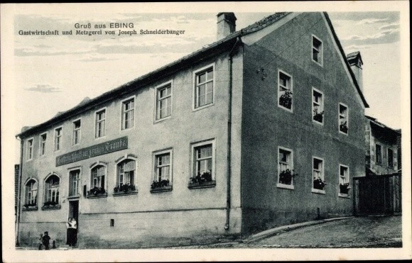 Ak Ebing Rattelsdorf in Oberfranken, Gastwirtschaft, Metzgerei - 3166660
