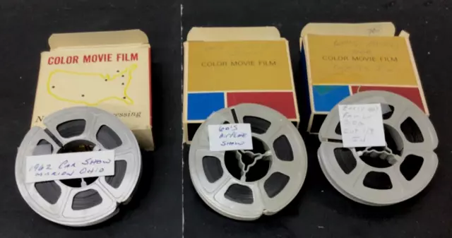 3-Regular 8mm Home Movies. 60's Family/Kids/Old cars/Marion Ohio Scenes