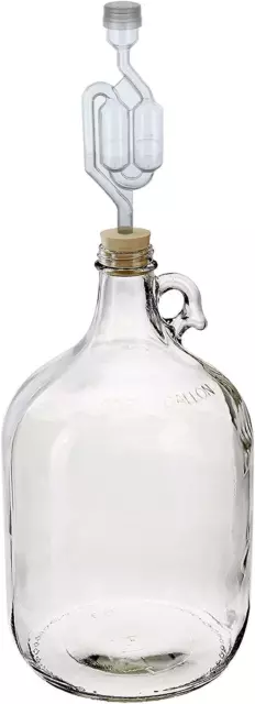 1 Gallon Glass Wine Fermenter Beer Making Rubber Stopper Airlock Brew Carboy New