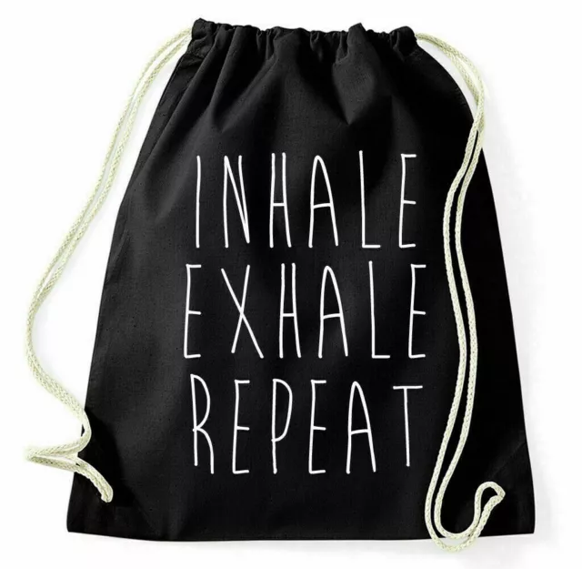 Inhale Exhale Repeat Bolsa de Deportes Yoga Pilates Sportbeutel Yute Rucksack