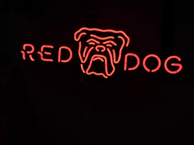 RED DOG 34 " Neon Sign Light Bar Man Cave Pool Room !