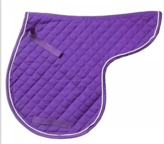 EquiRoyal Purple Cotton Quilted Contoured English Saddle Pad Horse Tack