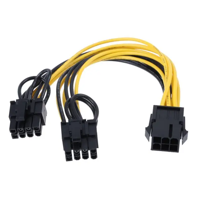 EY# 5pcs 6Pin Port to Dual 8(6+2)Pin Port Splitter Power Cable for Cards