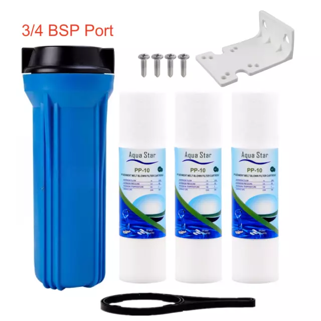 Premium Single Water Filter System  Caravan Whole House 3/4 BSP + 3 cartridges