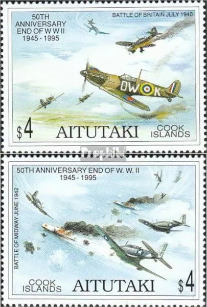 Aitutaki 740-741 neuf 1995 fin deuxième Guerre