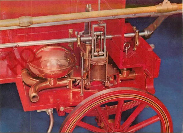 Picture Postcard; 19TH CENTURY MANUAL FIRE ENGINE, SECTIONED