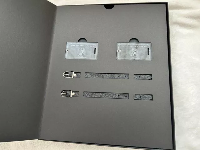American Express AMEX CENTURION Luggage Name Tag Set UNUSED Black