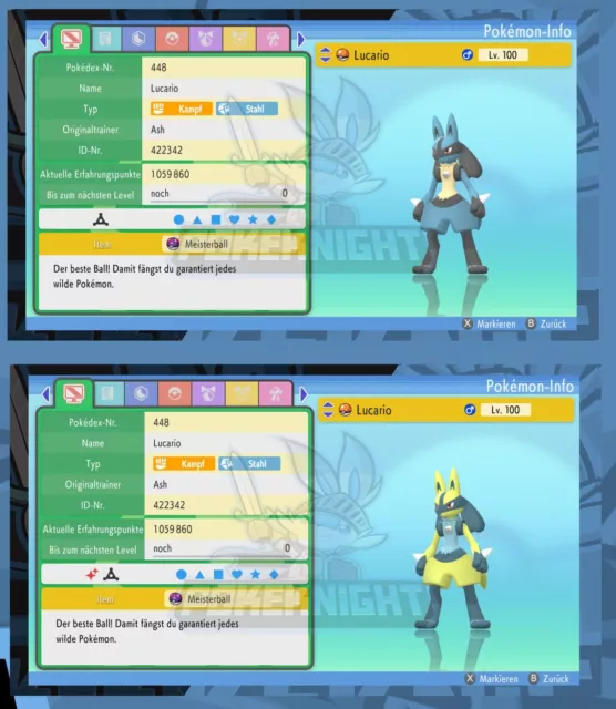 Lucario Shiny/ non shiny 6IV Set Bundle Item Lv100 Pokemon S. Diamant L. Perle