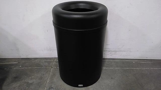 Rubbermaid Commercial Products FGAOT30BKPL 30 Gal Cap Round Steel Trash Can