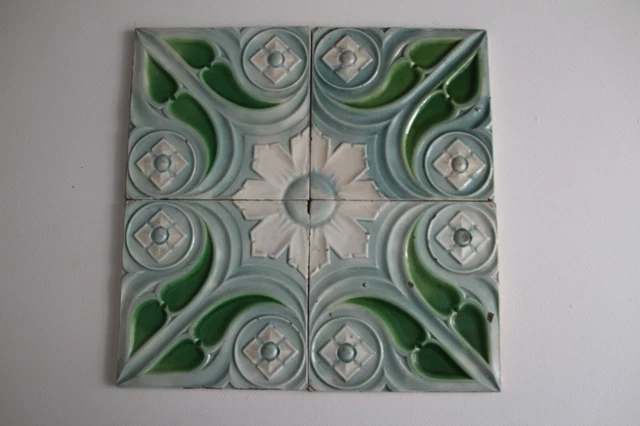 Art Nouveau Tile Panel - 4 Lovely Tiles which display well together