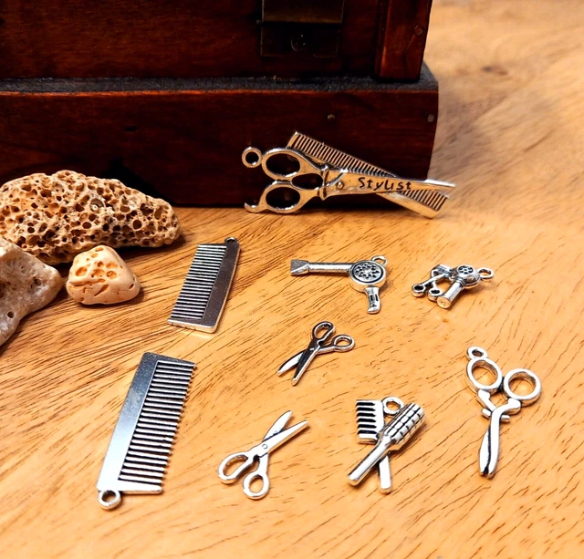 9 gemischte Friseur Stylist Kettenanhänger Charms Schmuckherstellung