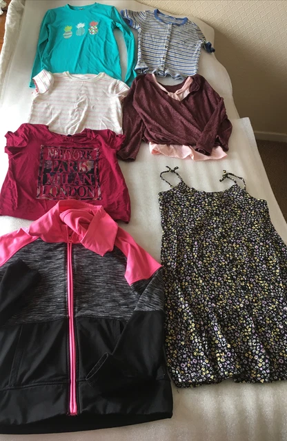 Bundle 6 tops 1 dress age 11-12  High Street Brands Casual Play Daywear Variety