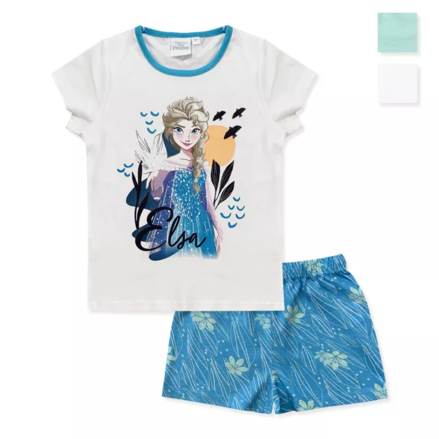 Pigiama bambina Disney Frozen maglia e pantalone corto estivo in cotone 6180