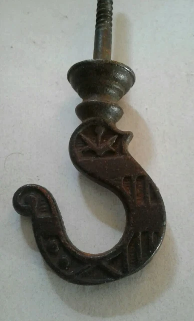 Antique Plant Light Ceiling Hanging Hook Vintage Cast Iron Bird Cage Hanger 3