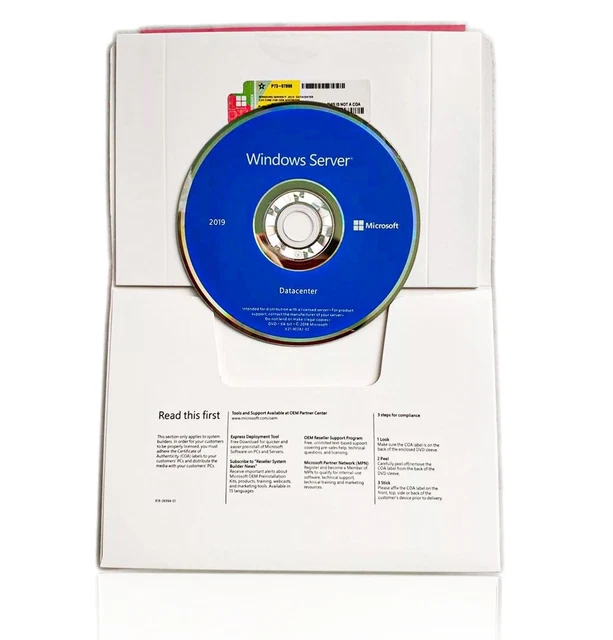 WINDOWS SERVER 2019 Datacenter 64 Bit 16 Core License New Sealed Key