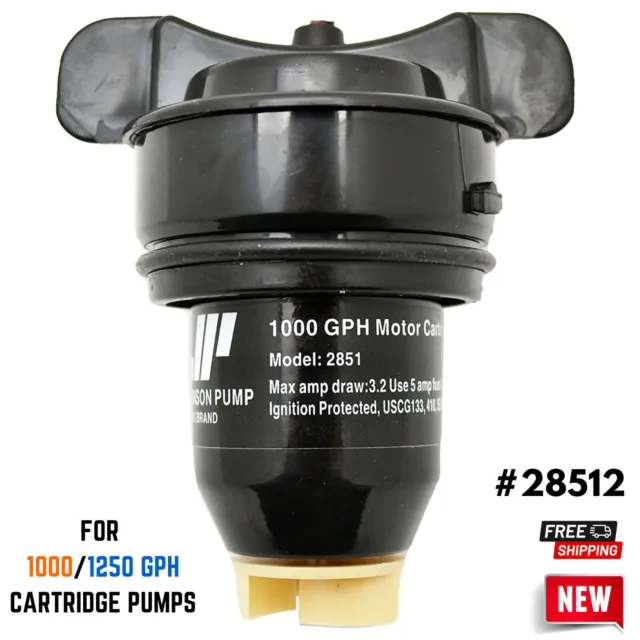 Pump Cartridge Replacement for 1000/1250 GPH Motor Johnson Marine Bilge Pump 12V