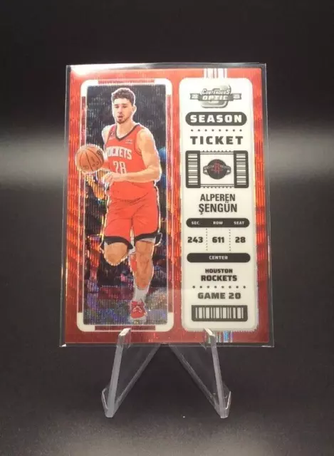 2022-23 Panini Contenders Optic Red Wave Prizm #75 Alperen Sengun Rockets