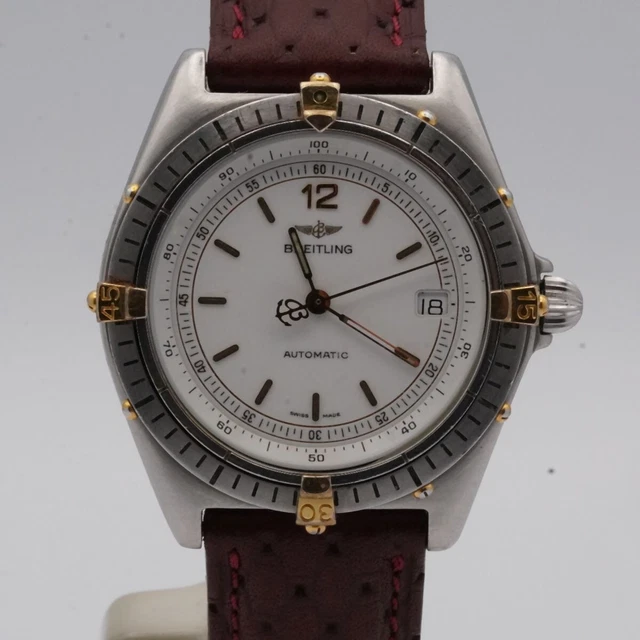 Breitling Antares Herren Uhr Stahl/Gold Automatik B10048 Vintage Schön