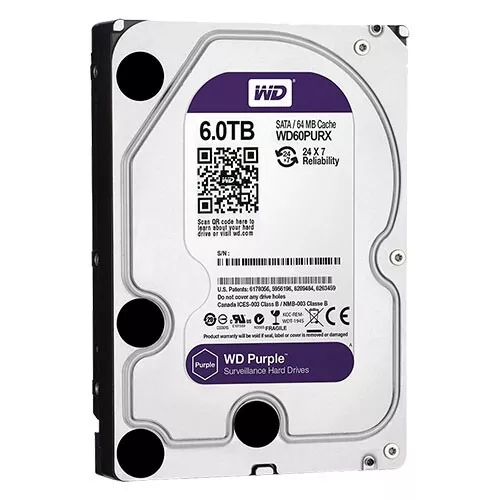 Hard Disk 3,5 Western Digital Purple 6Tb Sata3 64Mb Wd60Purx Videosorveglianza