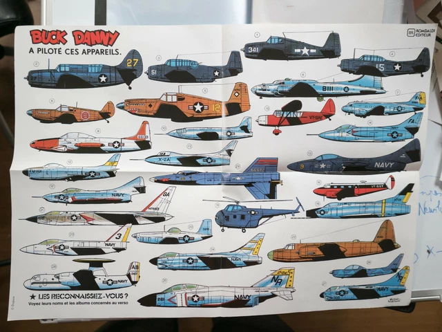 HUBINON POSTER LES avions de Buck Danny EUR 17,64 - PicClick FR