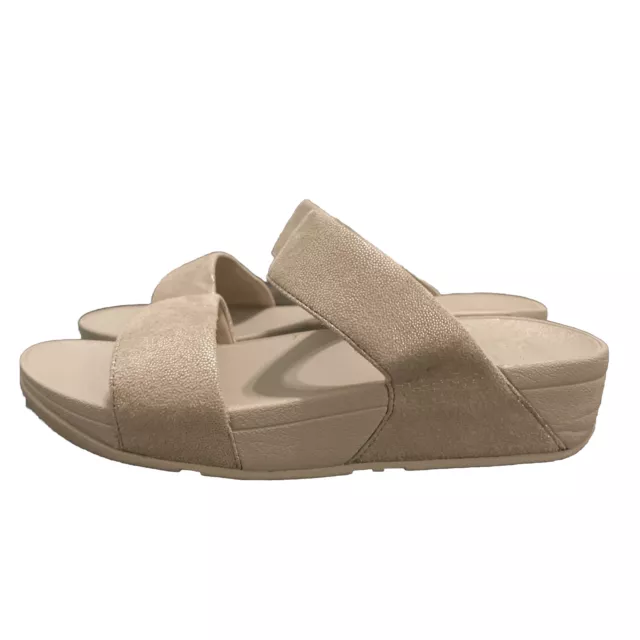 Fitflop Gold Shimmy Suede Size 7 Slide Women's or Ladies Sandal