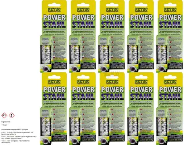 10x Petec Power Stahl 50 g SB-Karte
