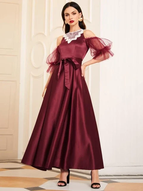 Abito da sera da cerimonia Abito lungo elegante matrimonio vestito da donna 2